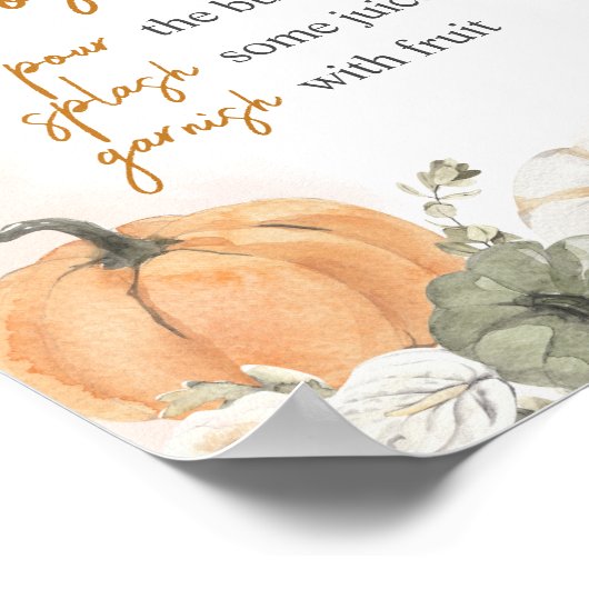 Een beetje pompoen Herfst Baby shower Moeder Osa B Poster (Hoek)