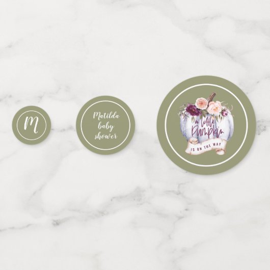 Een beetje pompoen herfst baby shower party decor confetti (Achterkanten)