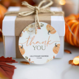 Een beetje pompoen Herfst Baby shower rond Bedankjes Labels