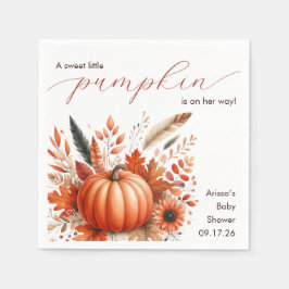 Een beetje pompoen herfst Baby shower Servet