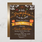 Een beetje pompoen Herfst BABY SHOWER Uitnodiging (Voorkant / Achterkant)