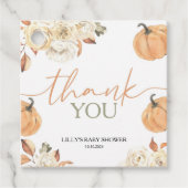 Een beetje pompoen Herfst Baby shower vierkant Bedankjes Labels (Voorkant)