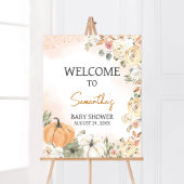 Een beetje pompoen Herfst Baby shower welkom Poster