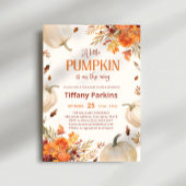 Een beetje pompoen Herfst bloem Baby shower Invita Kaart