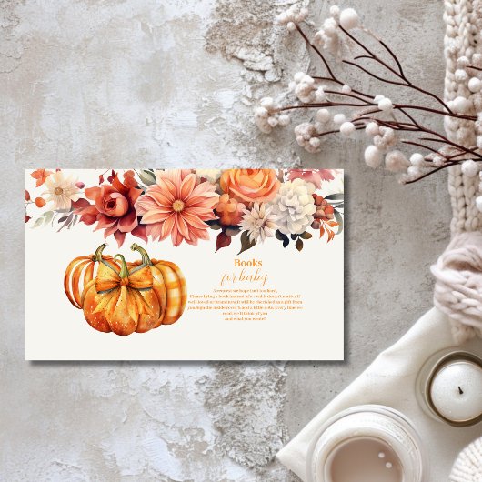 Een beetje pompoen Herfst Bloemen Baby Boeken voor Informatiekaartje