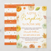 Een beetje pompoen Herfst Bloemen Baby shower Meis Kaart (Voorkant / Achterkant)