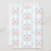 Een beetje pompoen Herfst Blue Bow Boy Baby shower Kaart (Achterkant)