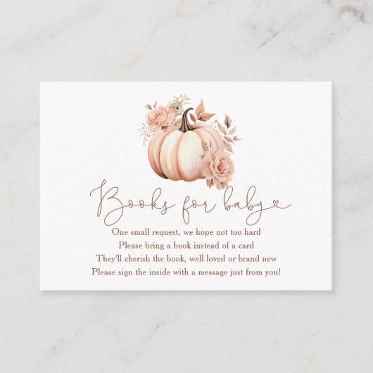 Een beetje pompoen Herfst boeken voor Baby Informatiekaartje (Voorkant)