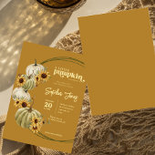 Een beetje pompoen Herfst Boho Floral Baby shower Kaart