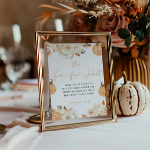 Een beetje pompoen Herfst de fopspeen jager spel Reclamebord Met Voetstuk