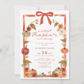 Een beetje pompoen Herfst Floral Bow Baby shower Kaart (Voorkant)