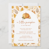 Een beetje pompoen Herfst gebladerte booguitnodigi Kaart (Voorkant)