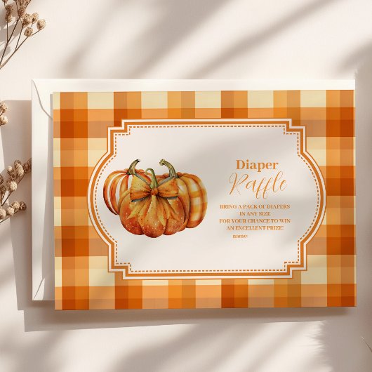 Een beetje pompoen Herfst Herfst Baby Luier Raffle Informatiekaartje