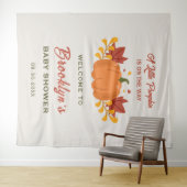 Een beetje pompoen herfst Herfst Baby shower achte Wandkleed (In Situ (horizontaal))