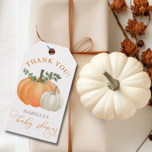 Een beetje pompoen Herfst herfst Baby shower Cadeaulabel