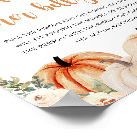 Een beetje pompoen Herfst Herfst Baby shower Game  Poster (Hoek)