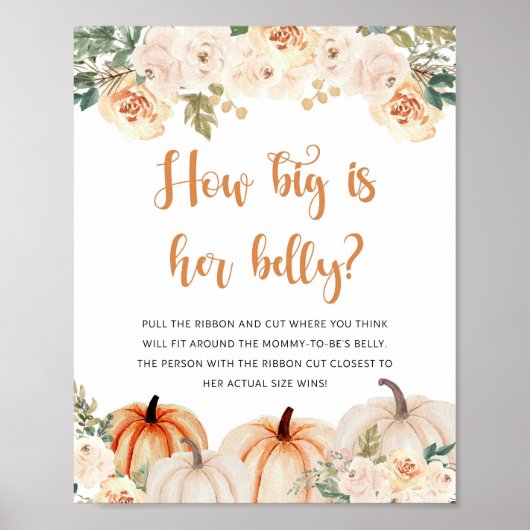 Een beetje pompoen Herfst Herfst Baby shower Game  Poster (Voorkant)