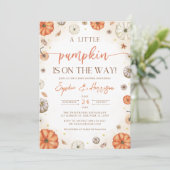 Een beetje pompoen herfst Herfst Baby shower in Kaart (Staand voorkant)