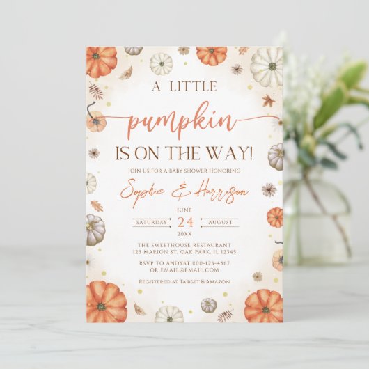Een beetje pompoen herfst Herfst Baby shower in Kaart
