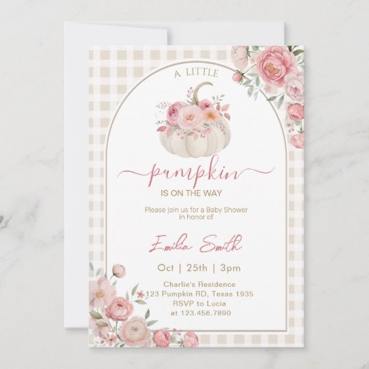 Een beetje pompoen Herfst herfst Baby shower Kaart (Voorkant)