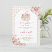 Een beetje pompoen Herfst herfst Baby shower Kaart (Staand voorkant)