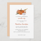 Een beetje pompoen Herfst herfst Baby shower Kaart (Voorkant / Achterkant)