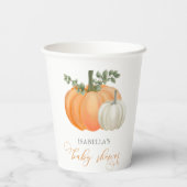 Een beetje pompoen Herfst herfst Baby shower Papieren Bekers (Achterkant)
