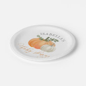 Een beetje pompoen Herfst herfst Baby shower Papieren Bordje (Gekanteld)