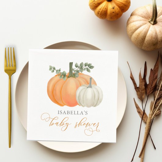 Een beetje pompoen Herfst herfst Baby shower Servet