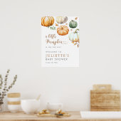 Een beetje pompoen herfst Herfst Baby shower welko Poster (Keuken)