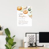Een beetje pompoen herfst Herfst Baby shower welko Poster (Thuiskantoor)