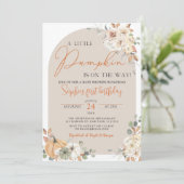 Een beetje pompoen Herfst Herfst Bloemen 1e Verjaa Kaart (Staand voorkant)