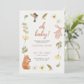 Een beetje pompoen herfst Herfst bloemig baby show Kaart (Staand voorkant)