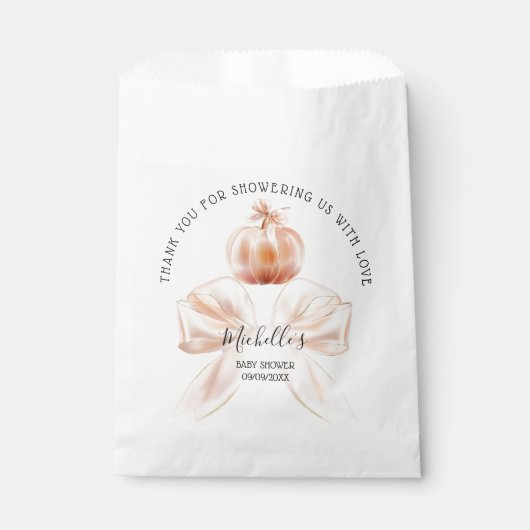 Een beetje pompoen herfst Herfst Dank u Baby showe Bedankzakje (Voorkant)