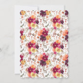 Een beetje pompoen Herfst Herfst Floral Baby showe Kaart (Achterkant)