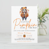 Een beetje pompoen Herfst Herfst PANDA Baby shower Kaart (Staand voorkant)