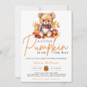 Een beetje pompoen Herfst Herfst SCHATTIGE BEER Ba Kaart (Voorkant)