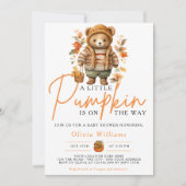 Een beetje pompoen Herfst Herfst SCHATTIGE BEER Ba Kaart (Voorkant)
