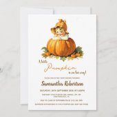 Een beetje pompoen Herfst herfst Schattige meisje  Kaart (Voorkant)