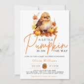 Een beetje pompoen Herfst Herfst SCHATTIGEE VOGEL  Kaart (Voorkant)