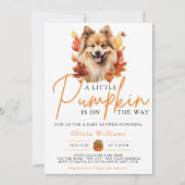 Een beetje pompoen Herfst herfsthond Baby shower Kaart (Voorkant)