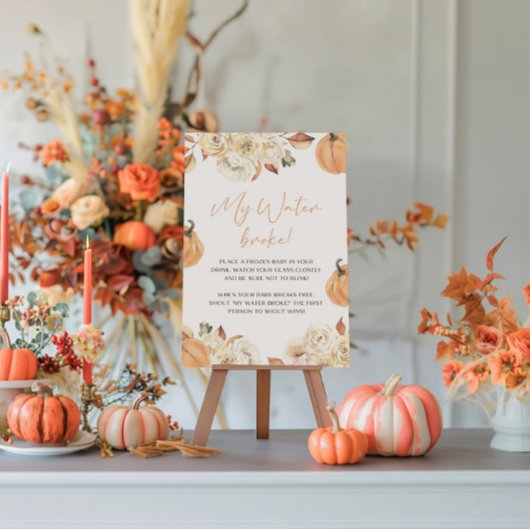 Een beetje pompoen Herfst mijn water brak spel Reclamebord Met Voetstuk