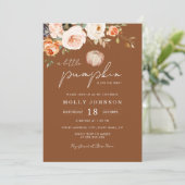 Een beetje pompoen Herfst neutraal Baby shower Kaart (Staand voorkant)