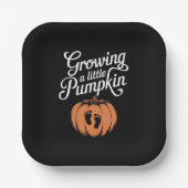 Een beetje pompoen Herfst zwangerschap Papieren Bordje (Voorkant)