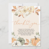 Een beetje pompoen herfstverjaardag bedankkaart kaart (Voorkant)