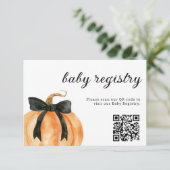 Een beetje pompoen is bijna hier Baby shower Informatiekaartje (Staand voorkant)
