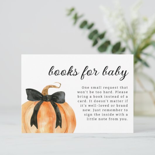 Een beetje pompoen is bijna hier Baby shower Informatiekaartje (Staand voorkant)