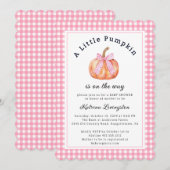 Een beetje pompoen is bijna hier Baby shower invit Kaart (Voorkant / Achterkant)