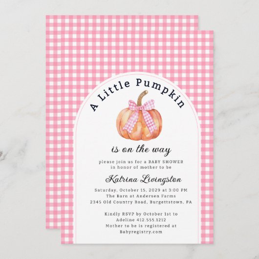 Een beetje pompoen is bijna hier Baby shower Kaart (Voorkant / Achterkant)