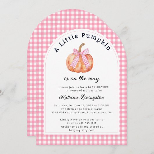 Een beetje pompoen is bijna hier Baby shower Kaart (Voorkant / Achterkant)